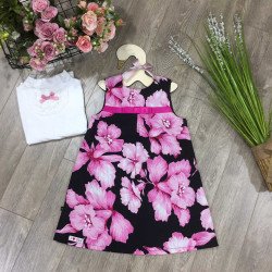 váy nhung hoa dáng A size 4-7
